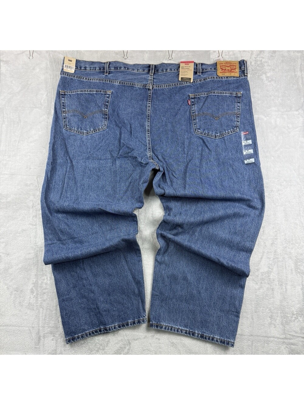 NWT Levi’s 505 Regular Men’s 56x30 Big & Tall Stretch Blue Denim Jeans WaterLess